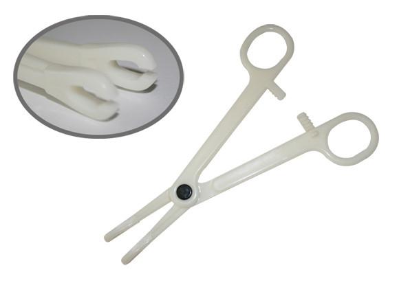 White Disposable Sponge Forceps Slotted