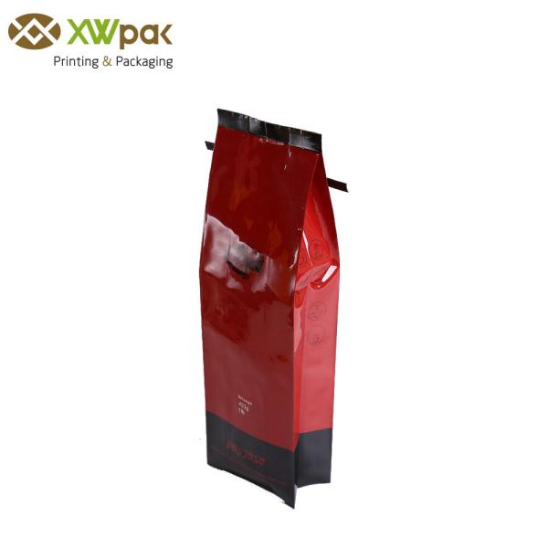Custom Coffee Bean Tin Tie Bags Aluminum Foil Side Gusset Squad Seal With Valve