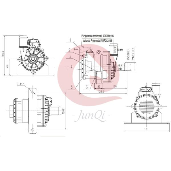 12В BLDC мини-водокача 20L/мин Поток 8м Подъем JP80-12V Повышающий насос для электромобилей