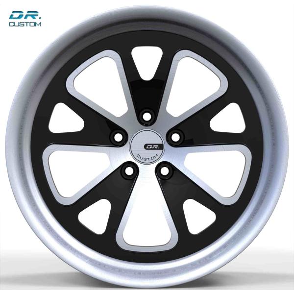 Roues faites sur commande en aluminium ET30 5-114.3 de 2 morceaux jantes de noir