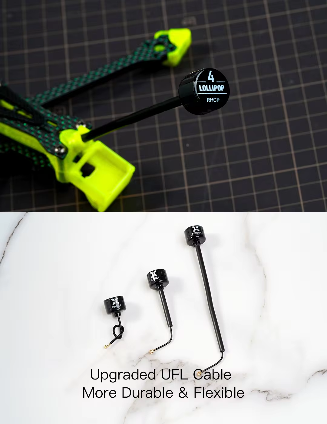 Foxeer Antenna Lollipop 4 V4 FPV 5.8G 2.6Dbi Stubby RHCP SMA RPSMA UFL Straight/Angle MMCX 7.2g For RC Racing Drone