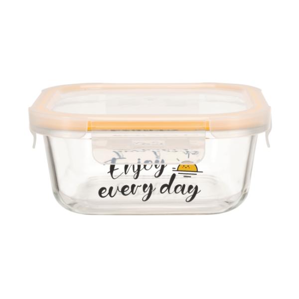 4-Lock Oven Safe Rectangular Custom Glass Food Container with High Borosilicate Glass
