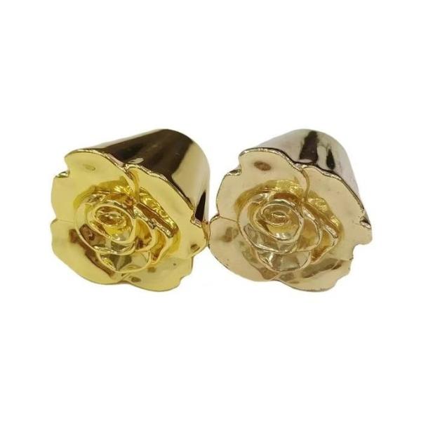 Romantic Rose-Shaped Perfume Bottle Cap Customized Flower Zinc Alloy Perfume Cap