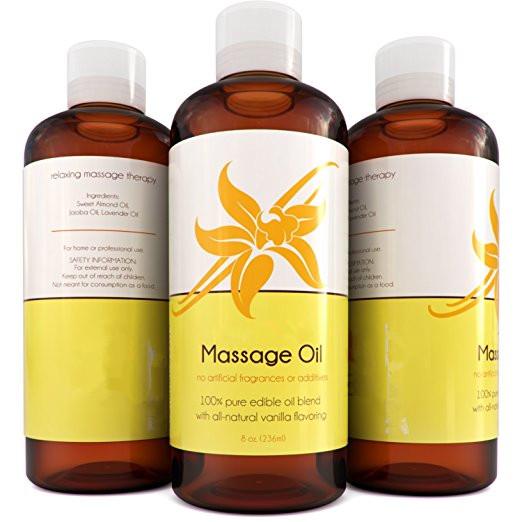 Sensual Edible Aromatherapy Massage Oil Contain Jojoba / Sweet Almond Oil