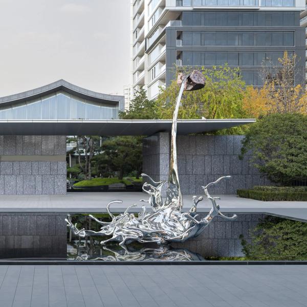 Loop Design Stainless Steel Outdoor Water Fountain Sculpture for Decoration