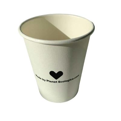 8 Oz PE Barrière de revêtement personnalisé tasses de papier à usage unique design blanc