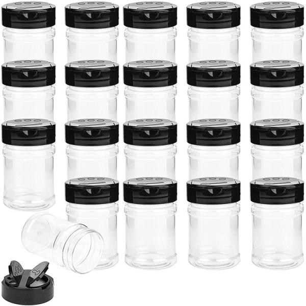 Cylinder 280ml Clear Plastic Pet Spice Jar Customized Color