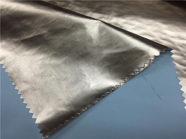 For Wadded Jacket , Down Jacket Coated Garment Leather Fabric Gold Color 0.1mm
