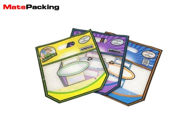 Custom Printing Vegetable Preserving Bags , Clear Handle Fruit Packaging Bags With Zipper