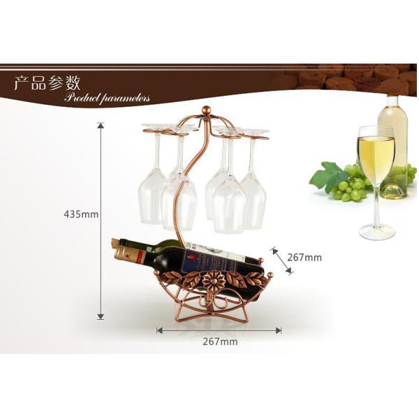Bronze H43.5cm Wine Glass Upside Down Holder , 1.2kg Upside Down Glass Rack