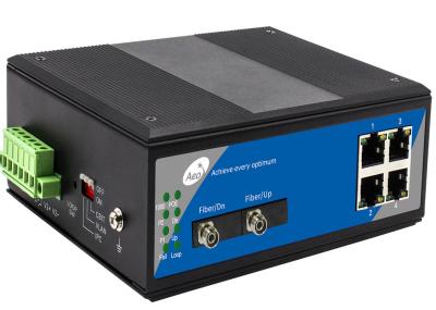 Interruptor de rede industrial da fibra de 100KM com 2 óticos e 4 portas ethernet
