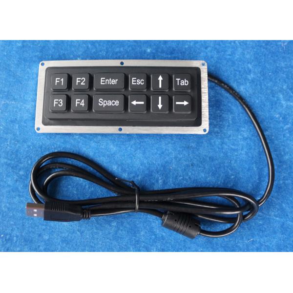 почерните кнопочную панель силикона 12 ключей промышленную с зеленым интерфейсом USB backit