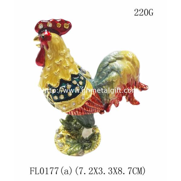 Decorative Alloy Rooster Jewelry Boxes High quality rooster shape jewelry box
