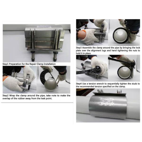 Stainless Steel Band Pipe Repair Clamp CR Used For Big Size Steel Or Plastic Pipe