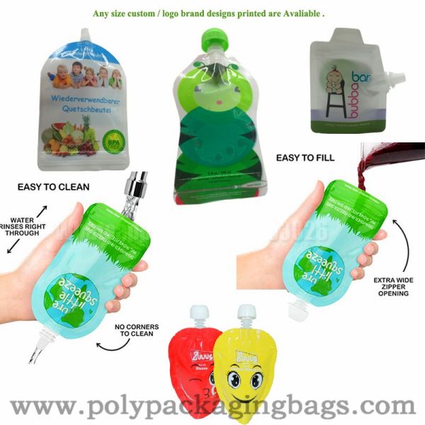 Leak Proof Gravure Printing 200mic Stand Up Pouch With Spout / Spouted Pouch Bags