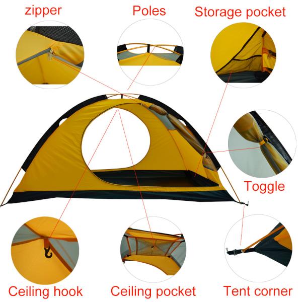2.59kg Breathable 210T Polyester Outdoor Camping Tent