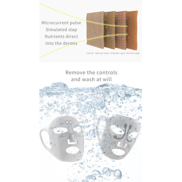 5 morceaux de silicone réutilisable de couverture faciale de masque hydratant le masque de peau de silicone de visage