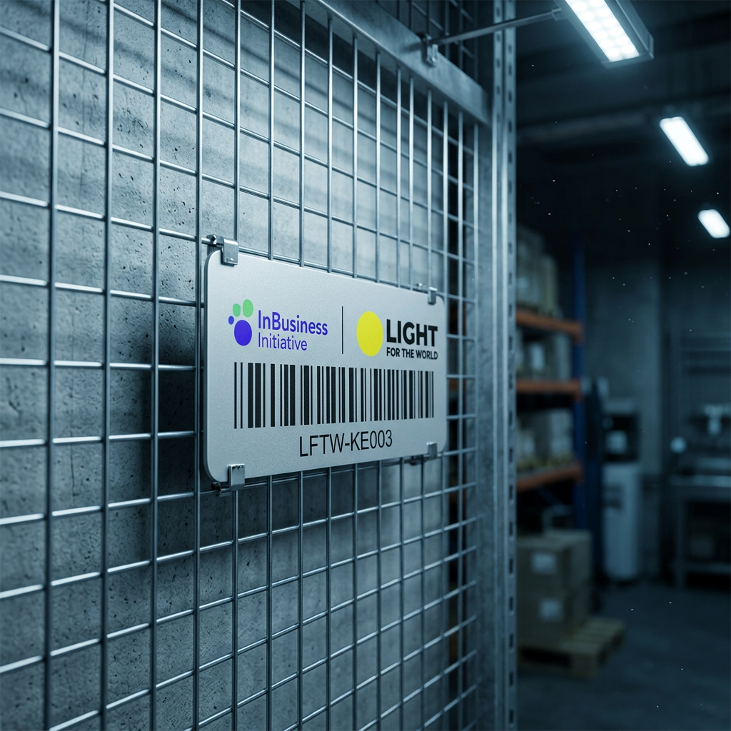 Customized Metal Laser Bar Code Labels With A Silver Background And Aluminum Asset Tags Are Used For The Shelves
