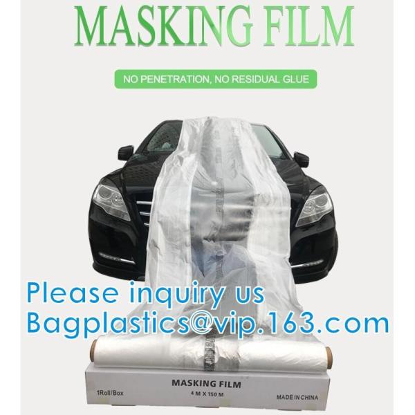 Pe Plastic Masking Film For Auto/Car/Boat Painting Plastic Masking Film For Car Painting Car Protective HDPE Film