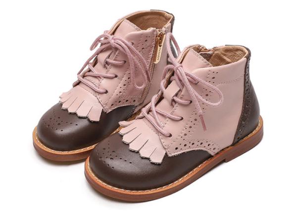 Lace Up Fashion Side Zipper Kids Oxford Boots