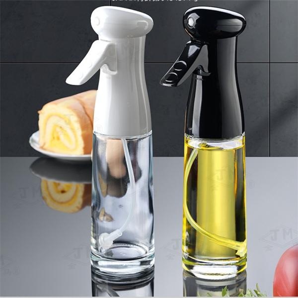Oil and Vinegar Dispenser for BBQ Kitchen Accessories Cooking Tools in White Glass