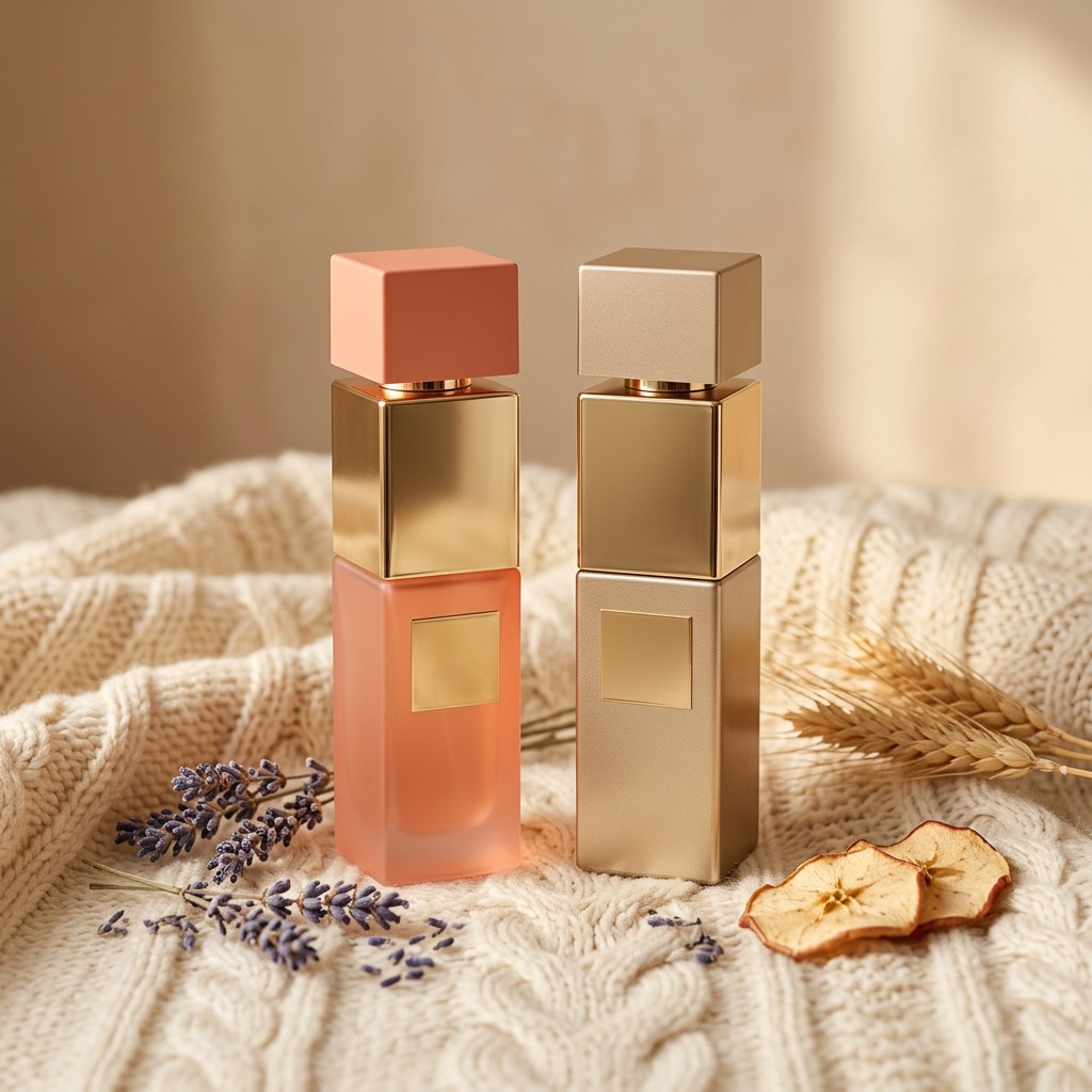 30ml Rectangle Glass Perfume Bottles Crimp Neck Plastic Square Cap for Perfume
