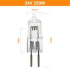 24V 250W Low Voltage Halogen Lamp Beads Crystal Lamp Pin Bulb Projector Machine Tool Surgery Shadowless Halogen Bulb