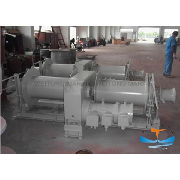 Double Drum Diesel Engine Powered Winch , Hydraulic Mooring Winch For Heavy Lifting