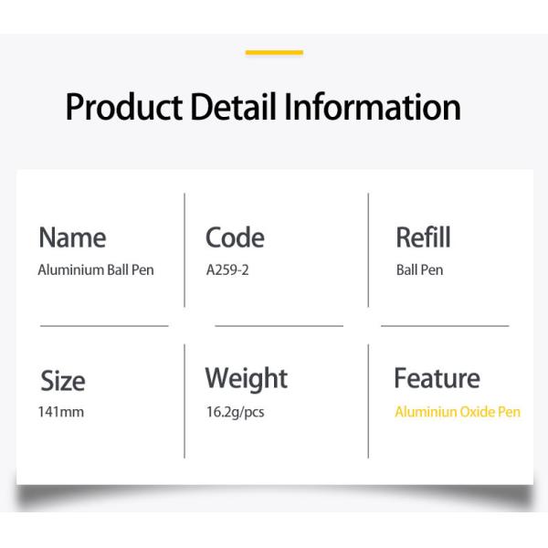 Stylish Press Metal Ballpoint Pen Click Soft Touch Promotional Aluminum Ball Pen