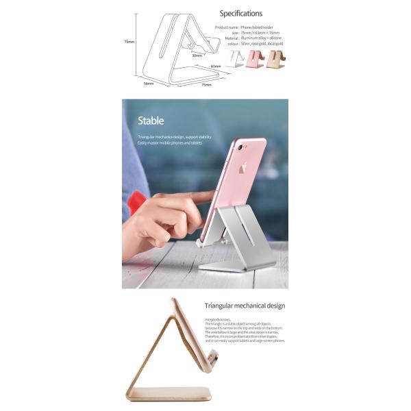 Алюминиевый умный держатель телефона с не пусковой площадкой силикона выскальзывания