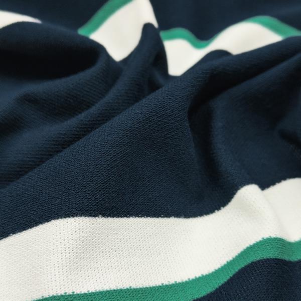 Custom Green Black and White Stripes Fabric, Soft Cotton Striped Pique Fabric for Baby Cloth