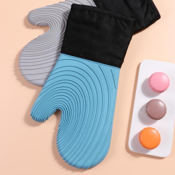 Gants de cuisson de silicone pratique inodore, gants flexibles de main de silicone pour le four