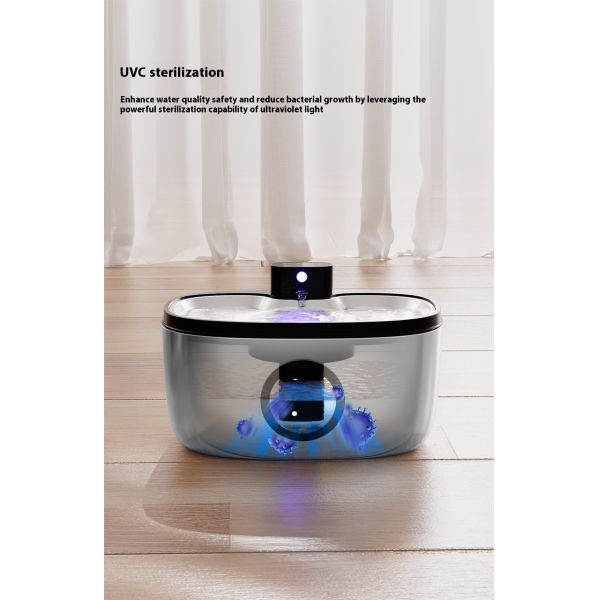 Smart 5L Stainless Steel Battery Powered IPX5 Waterproof Pet Fountain for Dogs & Cats Modern Portable Automatic Water Dispenser