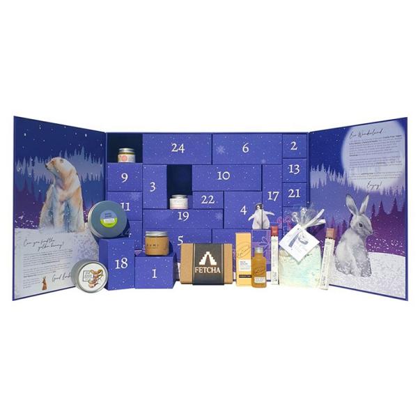 Paper Gift Christmas Calendar Box , Decoration Cosmetic Advent Calander Box