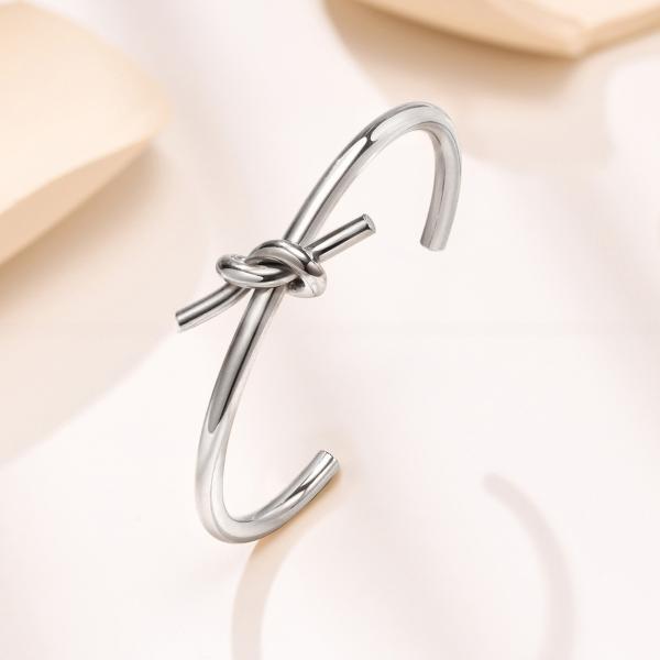 Geometric Stainless Steel Cuff Bracelet Bangle Adjustable For Mom Wife Mother