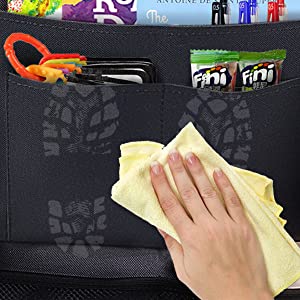 Car Backseat Organizer With Table Holder, Storage Pockets Seat Back Protectors Kick Mats For Kids Toddlers