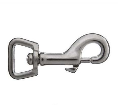 Zinc alloy diecast nickel plated square swivel eye bolt snap hook