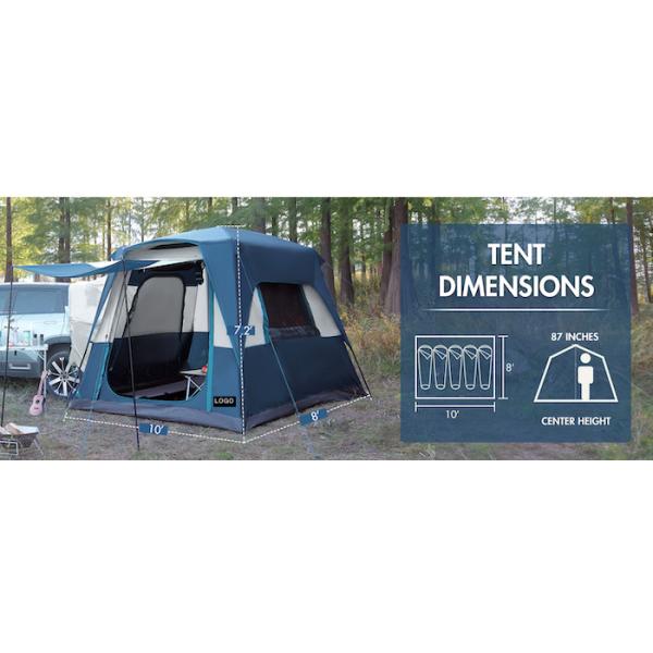 3.05*2.44*2.21M Personalizavel 4 Temporada Cor Azul Impermeável PU2000MM Revestido Poliéster Mobile Car Camping Tent