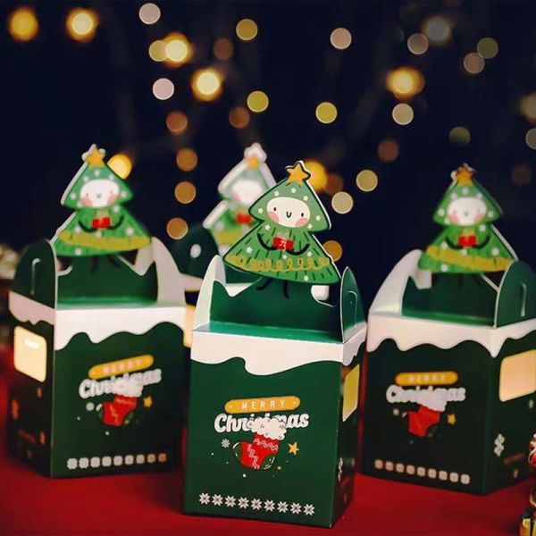 Odm Christmas Eve Apple Gift Packing Box Santa Claus Candy Box 1000gsm