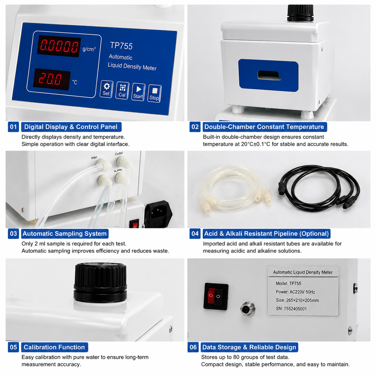 TP755 Automatic Liquid Density Meter for Petroleum Products and Chemical Liquid Testing