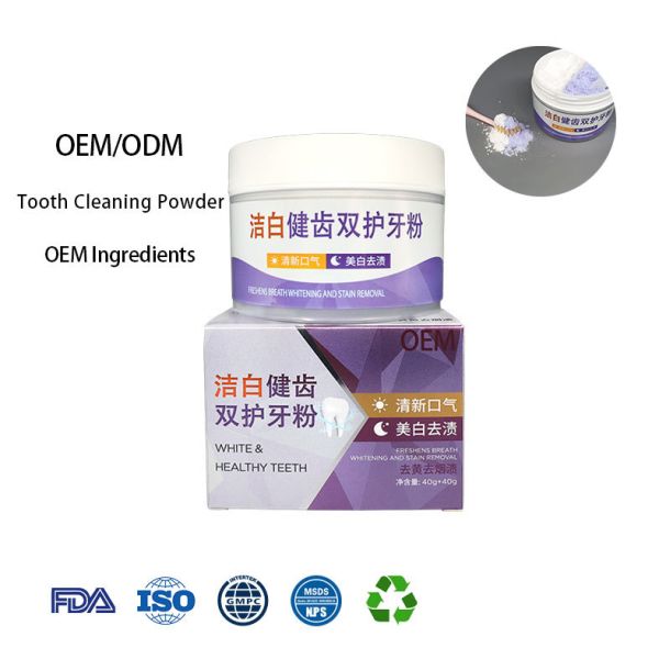 Home Use Tartar Lemon Mint Probiotic Pearl White Teeth Whitening Powder Natural