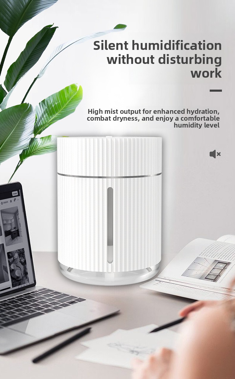 Tabletop Design Ultrasonic Air Humidifier 1200ml Capacity With Color Changing LED Lights