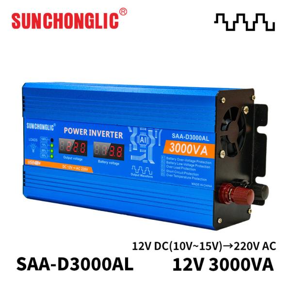 3000w Modified Sine Wave Inverter 1A USB Power Inverter Dc 12v To Ac 220v