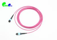 cabo de remendo simples da fibra do tronco do modo OM4 de 12F MTP-MTP multi com Rose Red Cable