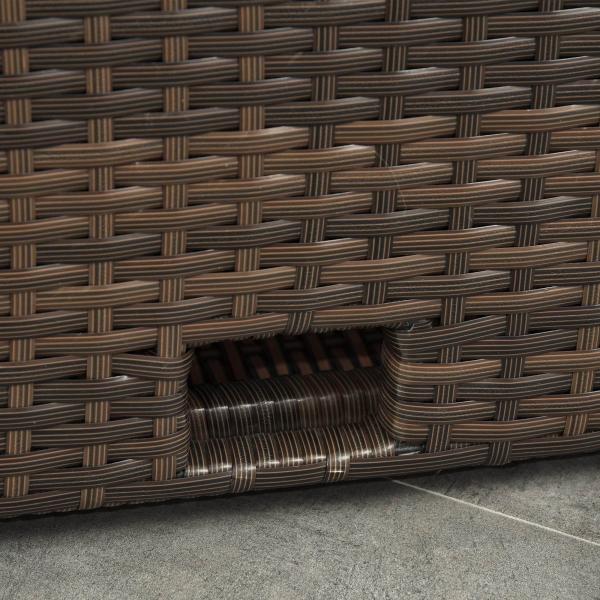 AJUNION 5 Piece Outdoor PE Rattan Furniture Set with Corner Chair Weight Capacity 352lbs