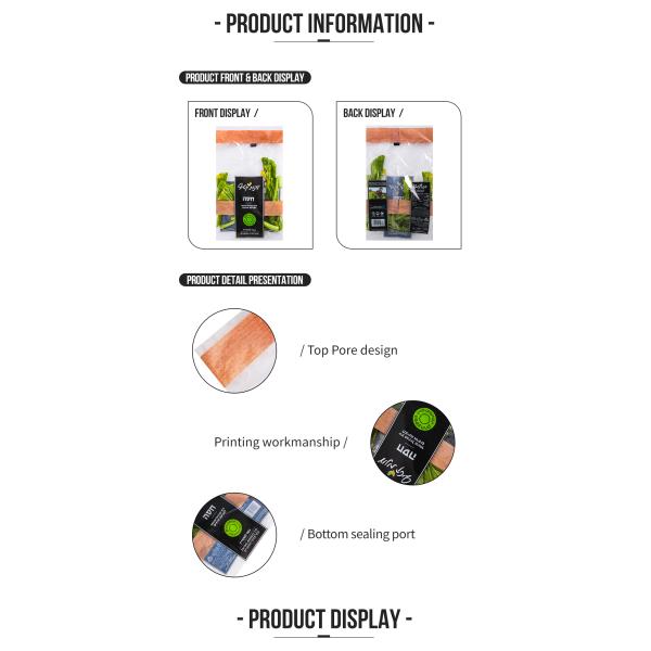 CPP PET Sacs en plastique écologique pour fruits et légumes Sacs d'emballage pour aliments verts