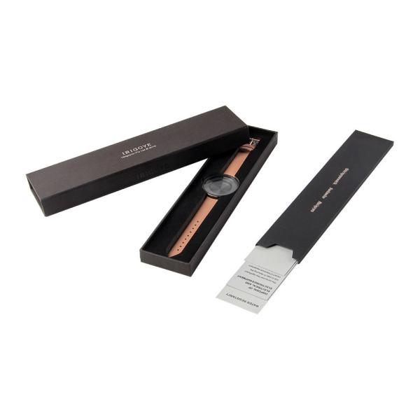 Black Art Paper Watch Packing Box Strap Shape Embossing