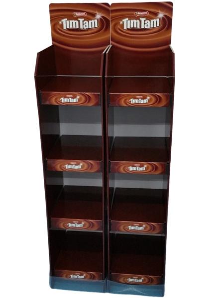 Lightweight Retail Shop Cardboard Floor Standing Display Units For Chocolate