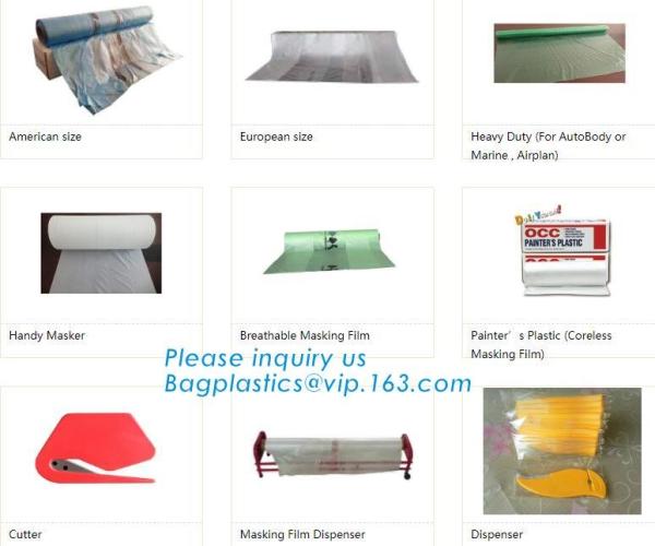 Automotive Roll Masking Film set, Painting Tray kit, Pre-Taped, Sheeting Covering, Car Furniture Protection Cover