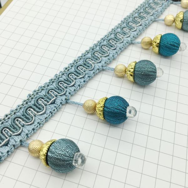 Handmade fashionable chain beads lace tassels fringes for curtain/sofa/pillow decoration